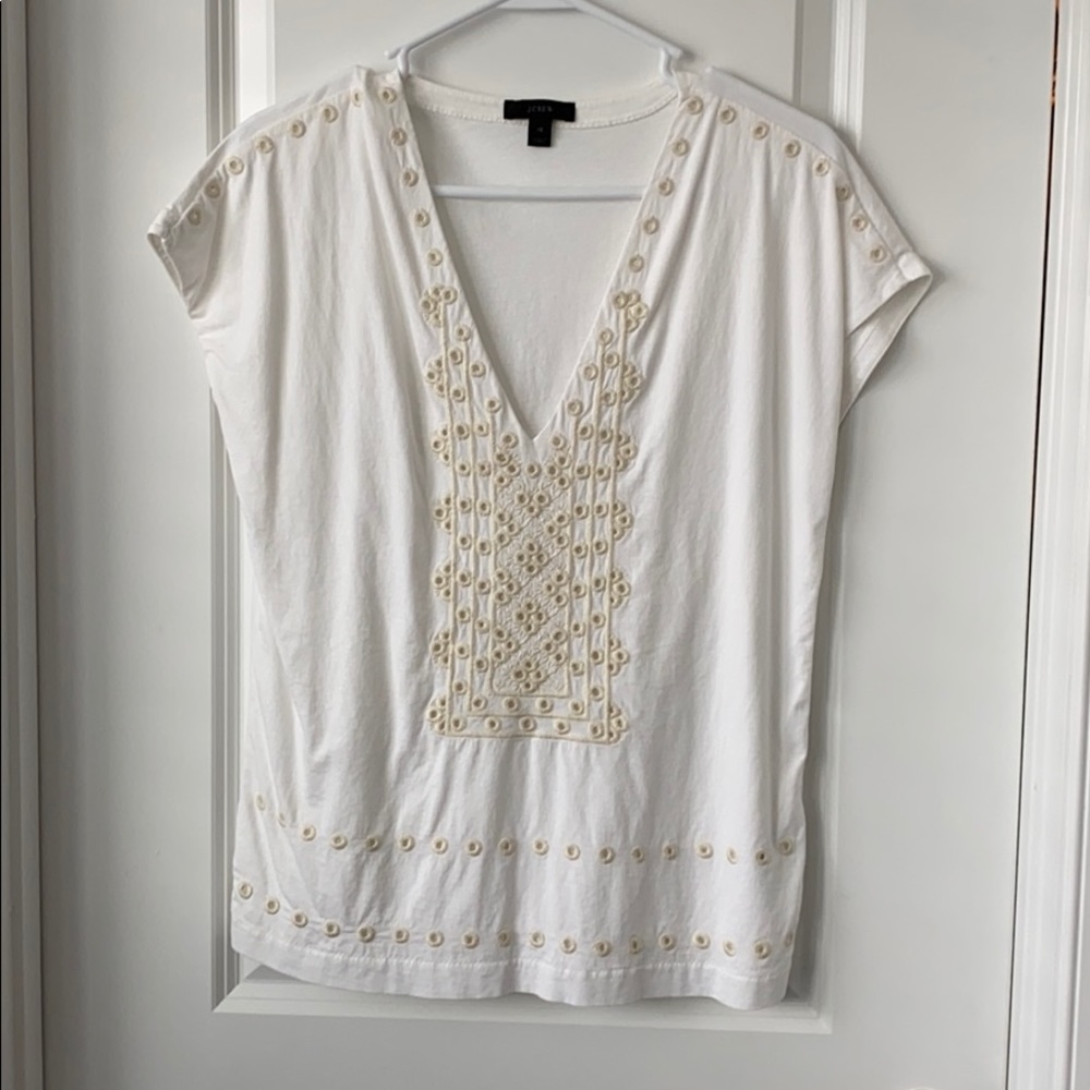 JCrew white v neck t shirt size xs